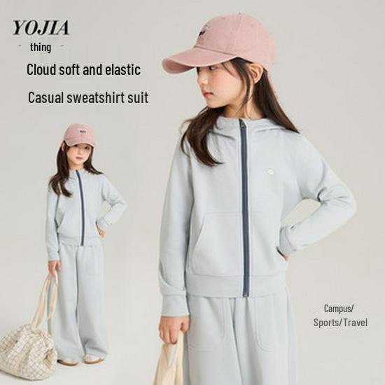 YOJIA 2025 Winter Hooded Coat for Girls - Trendy Plus Velvet Warm Top