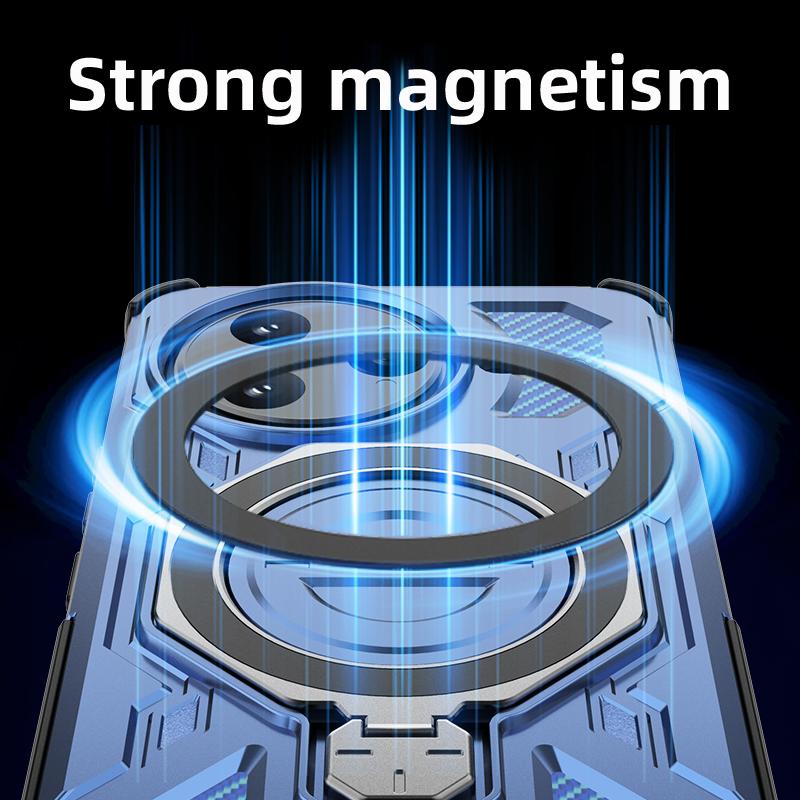 KEYSION Shockproof Magnetic Case for POCO F7 Pro 5G Upright Live Metal Ring Stand Phone Back Cover for Xiaomi POCO F7 Ultra 5G
