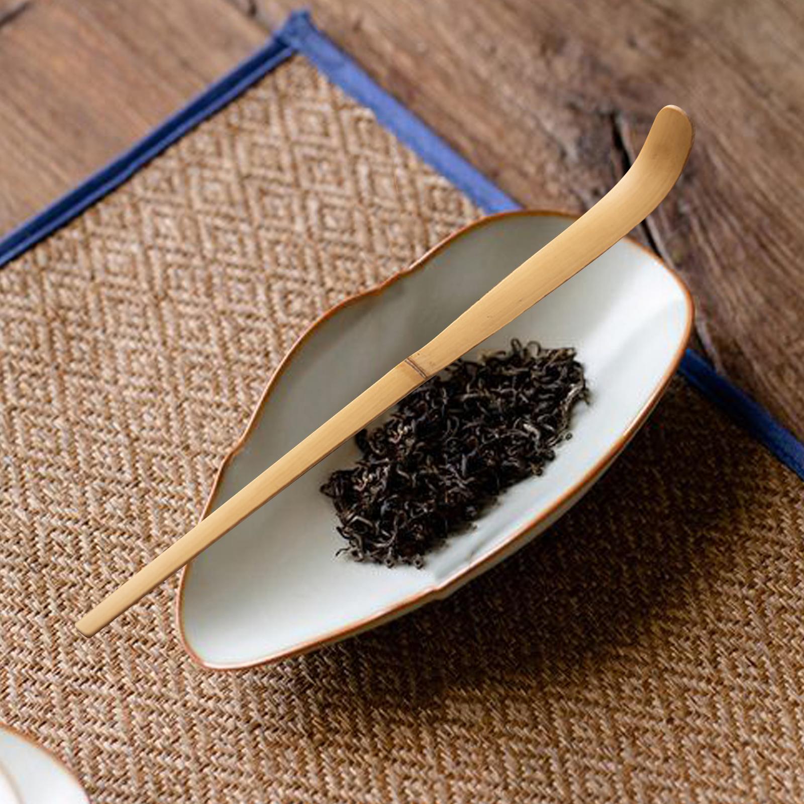 

Matcha Tea Scoop Mixing Spoon Hook Shape Long Handle Chashaku Chinese Tea Spoon for Decoration Gift Tea Room Living Room Desktop