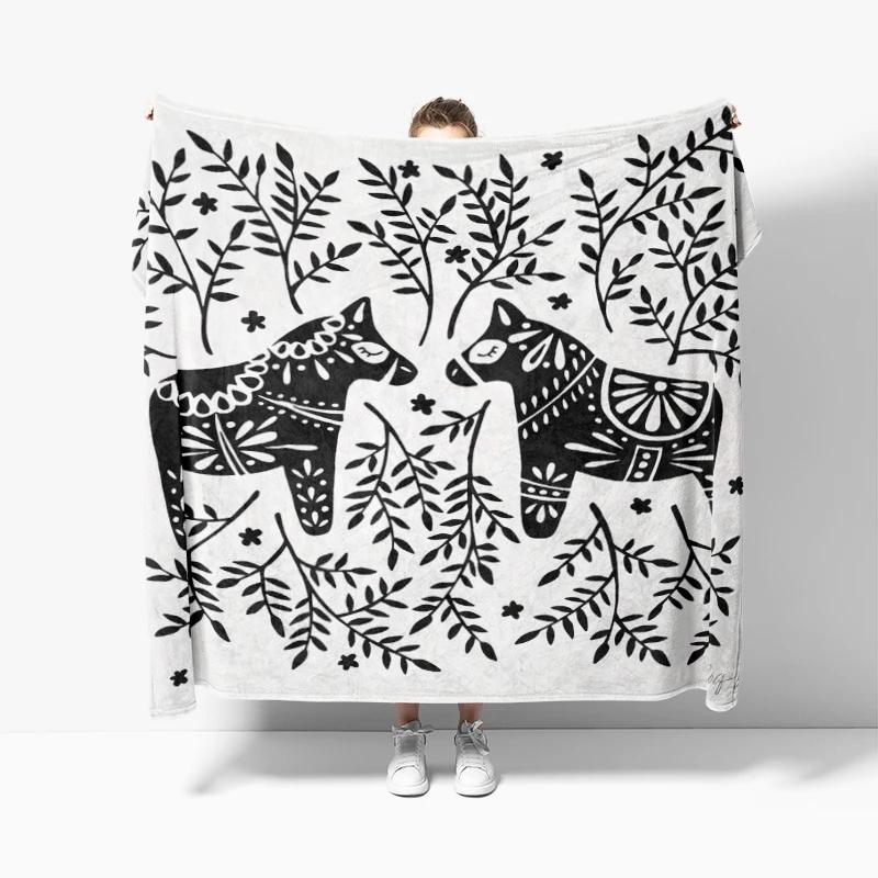 Home decoration plush Sofa blanket Pandas and Flowers Bedspread on the bed anime fluffy soft blankets thick blanket for winte