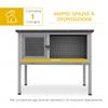 Raised Outdoor Wooden Rabbit Hutch with Opening Roof and Removable Tray, 84x43x70cm, Grey