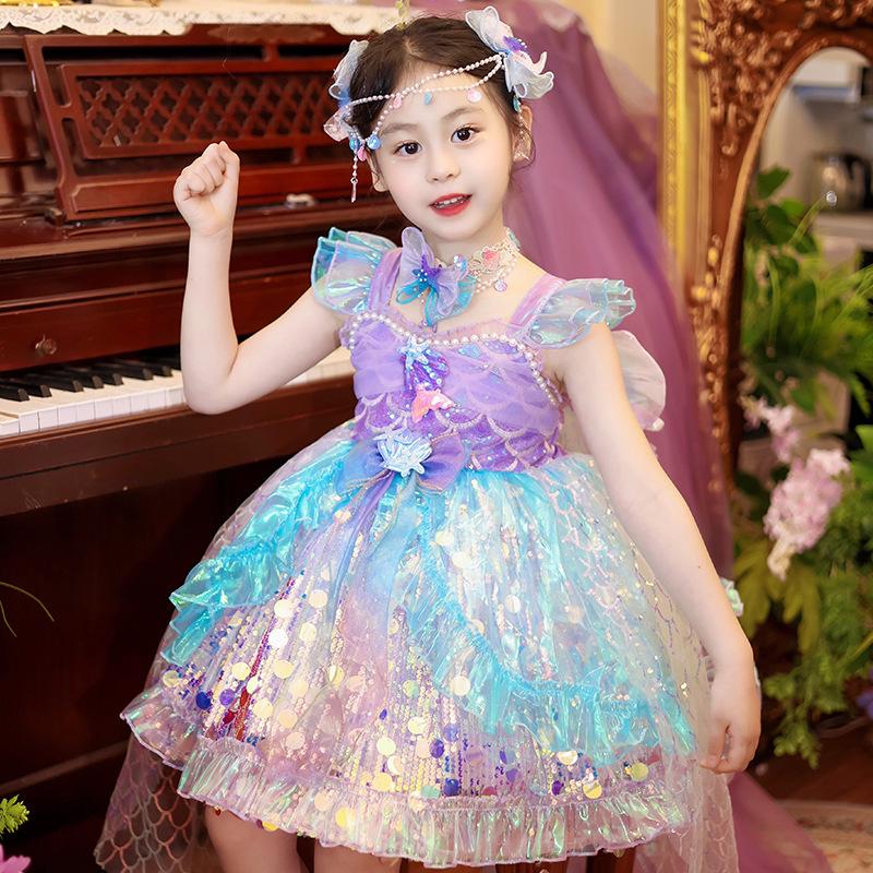Little Mermaid Lolita Princess Dress - Summer Birthday Gown for Girls
