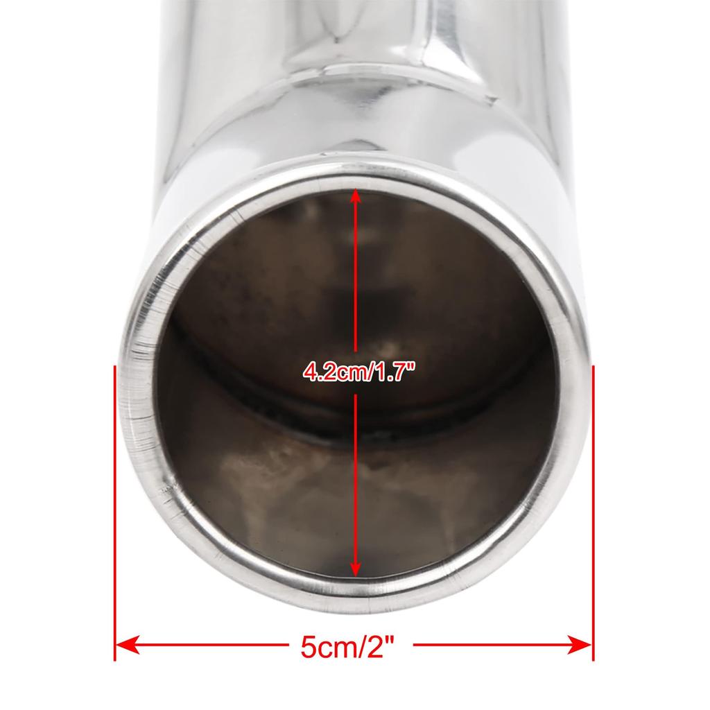Uxcell Muffler Cutter Stainless Steel Muffler Pipe Car Chrome Curved Exhaust Tail Fits Diameters