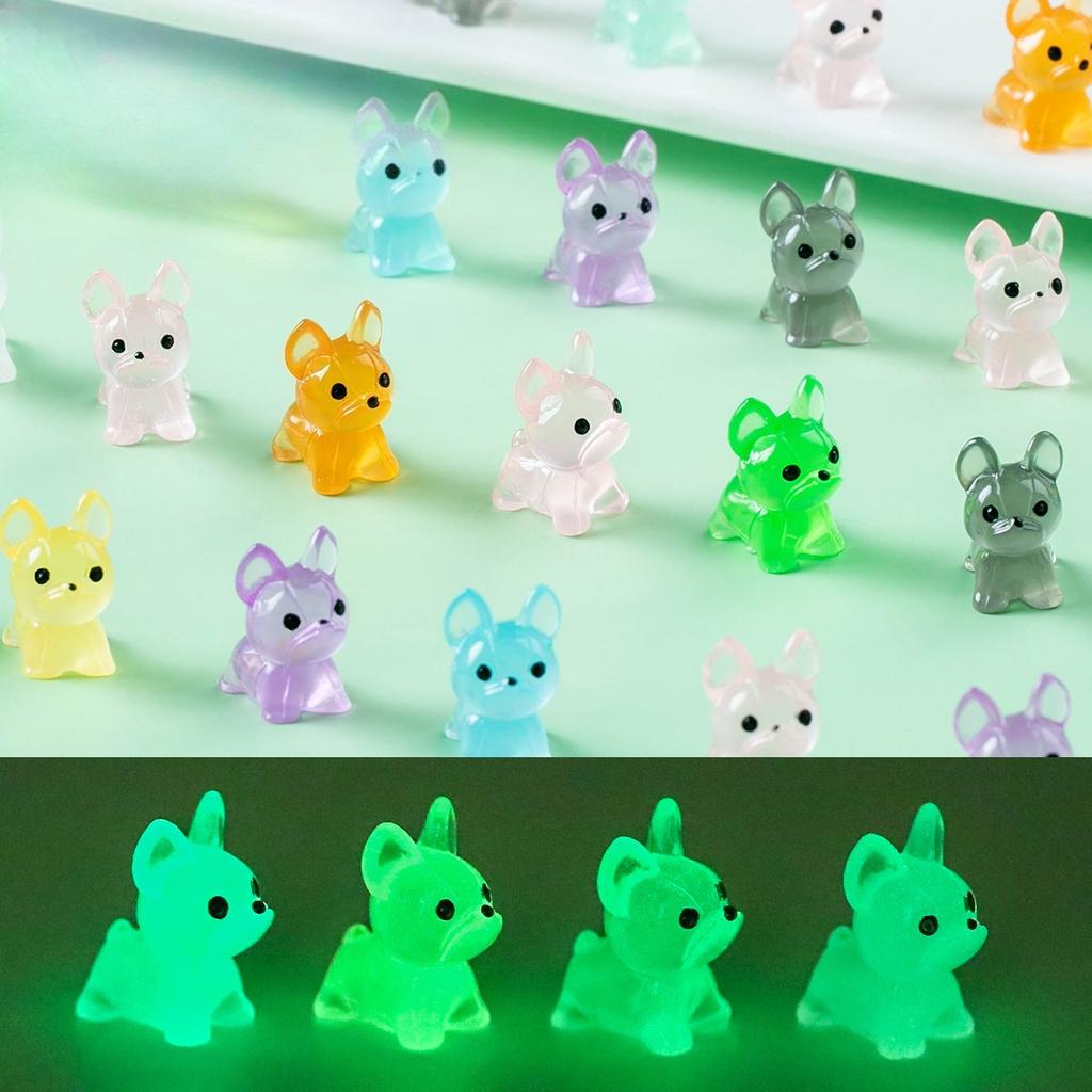 Mix 9 Creative Cute Luminous Puppies With Cute Diy Decorative Accessories, Micro Landscape Desktop, Car Carrying Small Ornaments