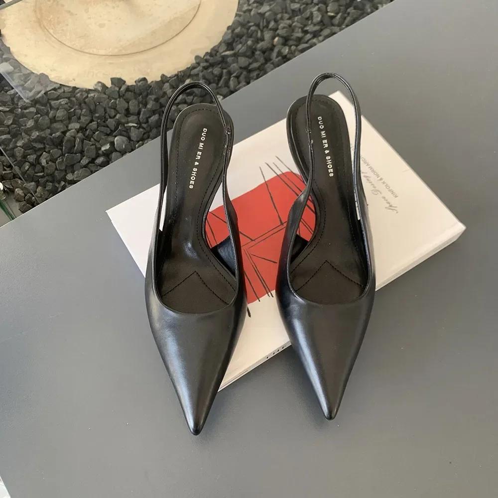 

Модные женские босоножки, туфли-лодочки на тонких высоких каблуках с резинкой, черные, белые, бежевые, розовые, летние туфли для женщин, женские туфли-лодочки 35