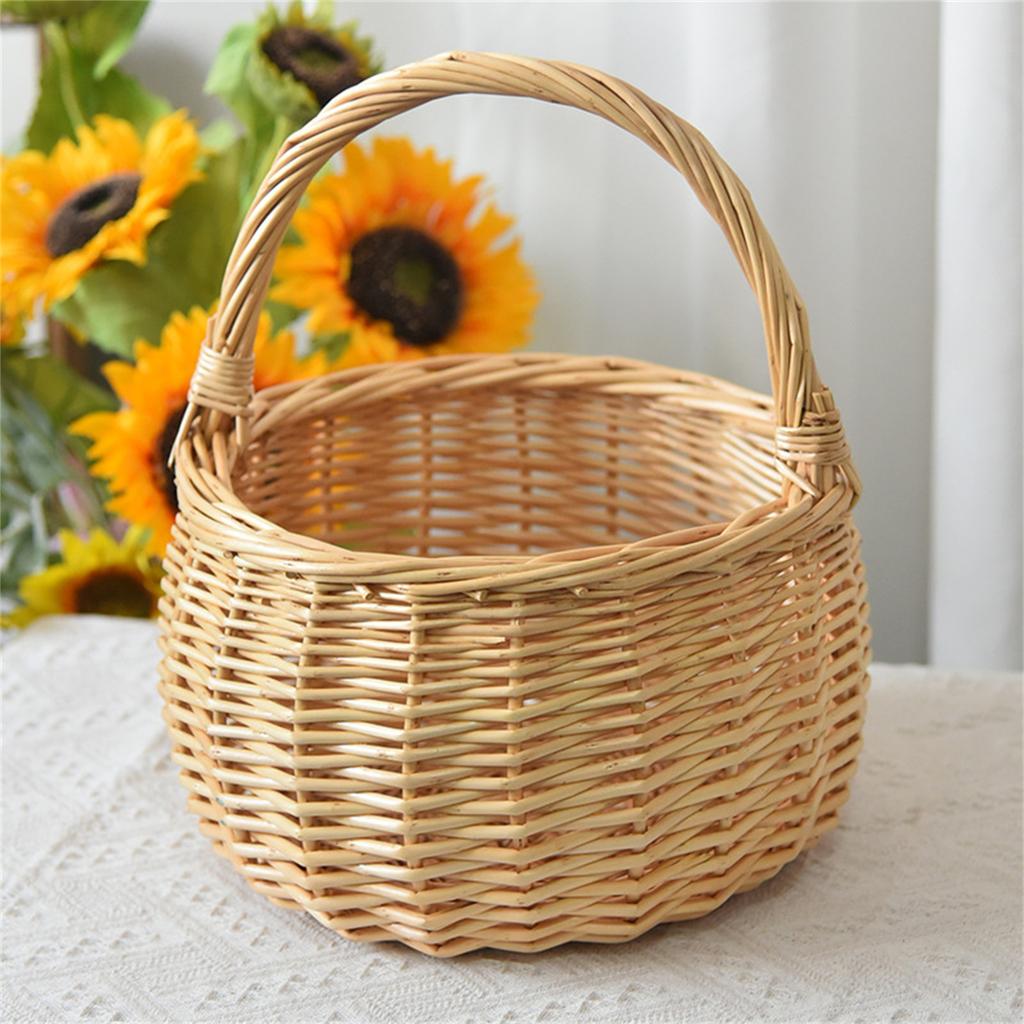 Οικολογικό Φυσικό Καλάθι Λυγαριάς Ελαφρύ Και Αναπνέον Ιδανικό Για Εκδρομές Πικνίκ Και Οικιακή Αποθήκευση Προϊόντων