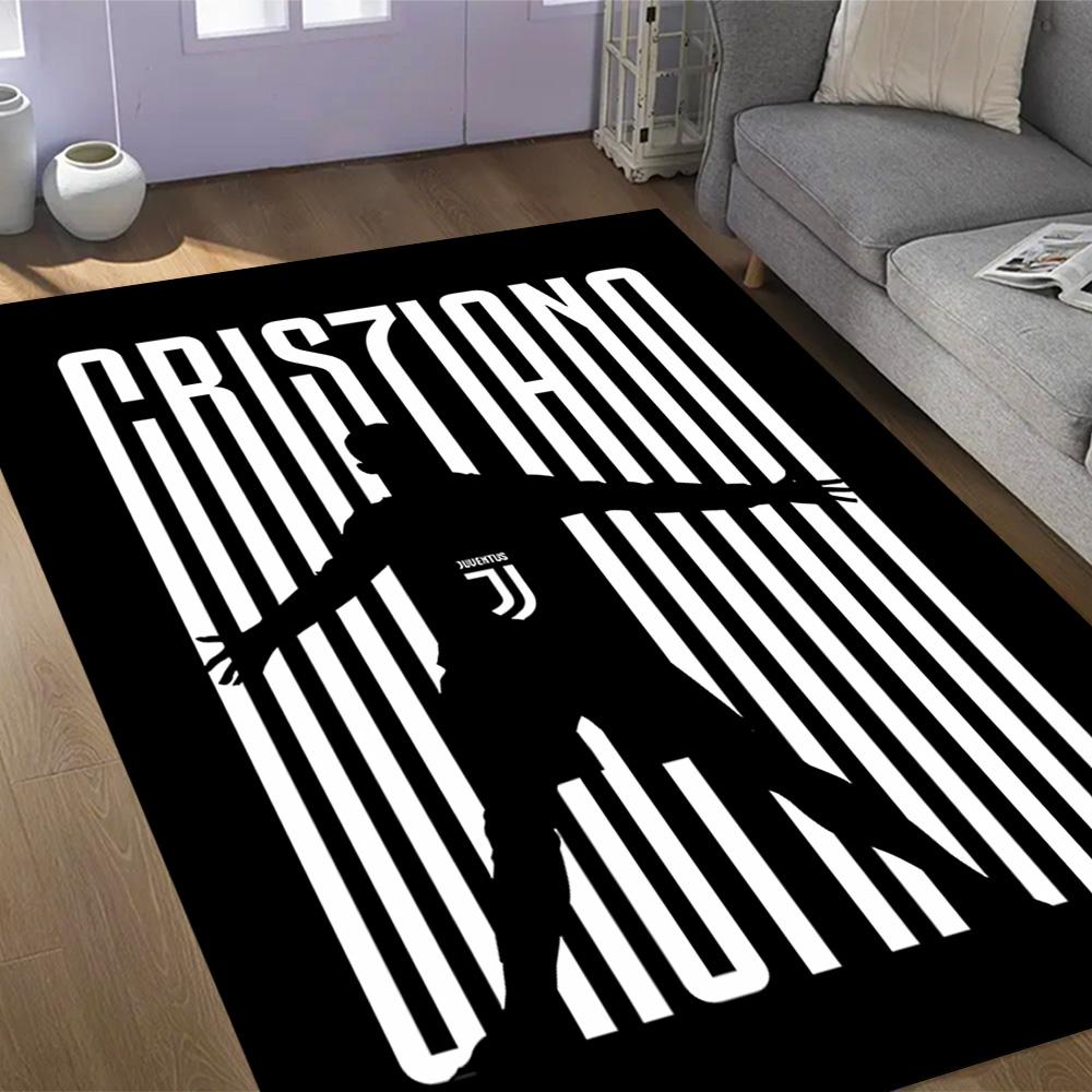 Ronaldo's Legendarische Nummer 7 Thema Anti-Slip Vloerkleden - Polyester Woondecoratie, Geschikt voor Slaapkamers, Woonkamers, Entrees, Studio's en Decoraties