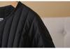 2025 Autumn/Winter Plus Size Striped Lightweight Cotton Jacket - Slimming Waist, Round Neck, Versatile Style for Women