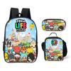 Toca Life World Cartoon-Aufdruck Kinder Schulrucksack-Set Mit Verstellbaren Luftpolster-Trägern Klassen 3-4