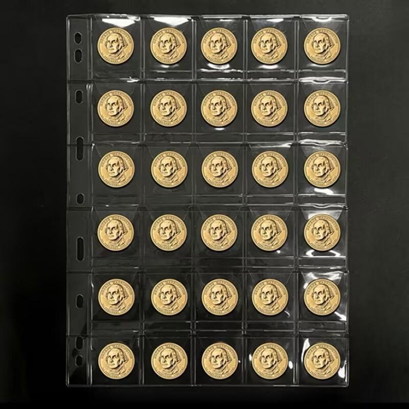 Grenzüberschreitendes 9-Loch 30/20-Fächer Klappdeckel PVC Münzsammlungsalbum