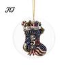 Office Christmas Holiday Decor 250th Anniversary Acrylic Hanging Ornament, Double Side Printed Festive Indoor Outdoor Seasonal Ornament for
