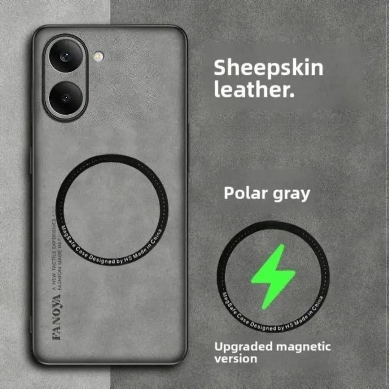 For Magsafe Magnetic Cover For Huawei Honor X7E PU Leather Wireless Charging Shockproof Phone Back Case For Honor Play 80 Plus