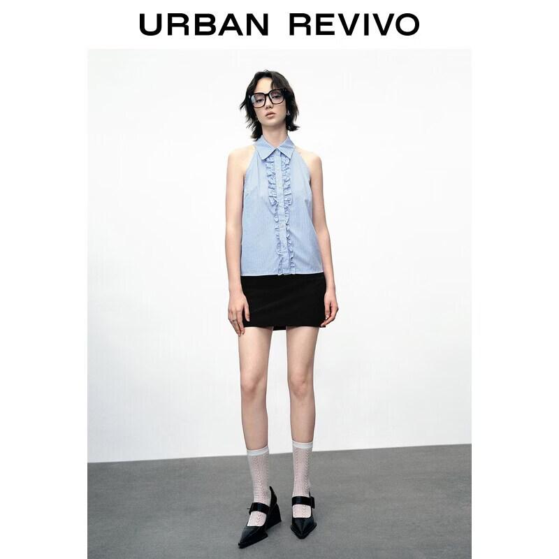 UR2026 Women s Urban Casual Lace Trim Waist Mini Skirt XL