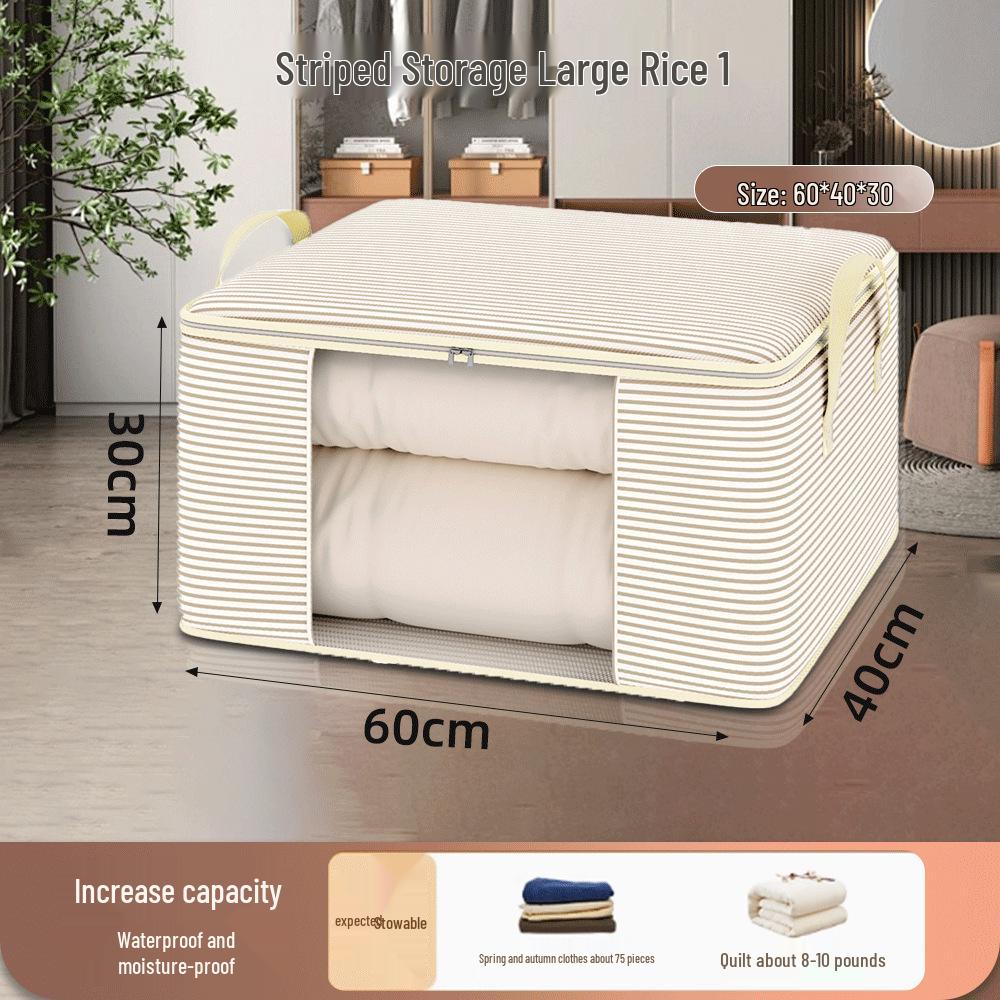 Visible Storage Bag, Large Capacity: Thickened 120g Fabric for Clothes, Quilts, and Household Organization.