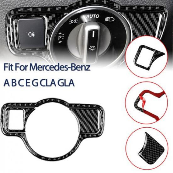 

Carbon Fiber Headlight Button Cover Trim For Mercedes Benz CLA GLA GLE W204-W