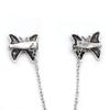 Women's Metal Chain Shirt Neck Collar Clip with Antique Bowknot Designs Blouse Sweater Cardigan Lapel Clip for Suits