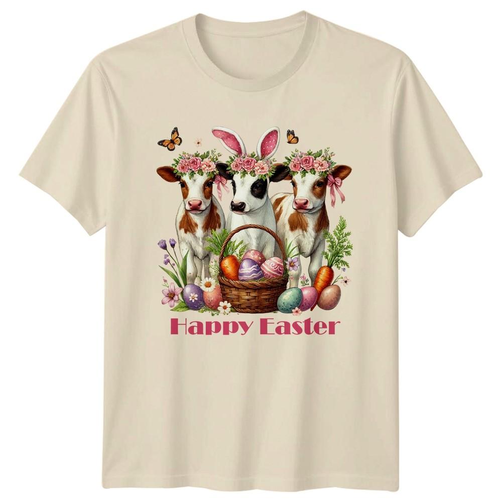 Happy Easter TShirt Calves Bunny Ears Farm Animal Easter Gift For Him And Her