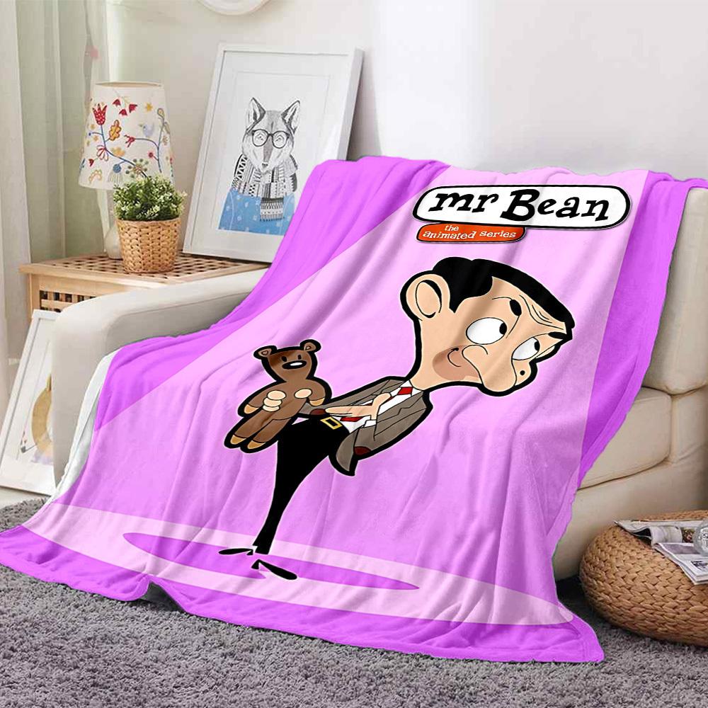 1pc Mr Bean, Animated Series Blanket Versatile for Couch, Office Bed