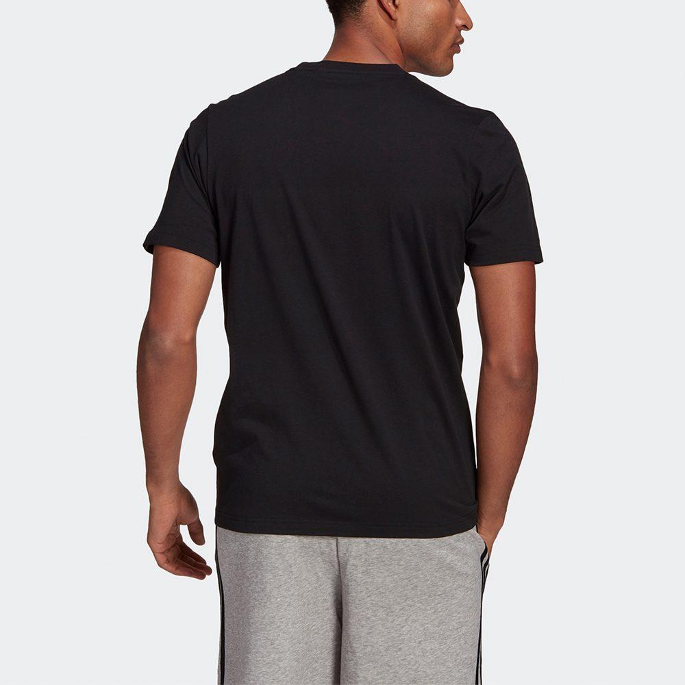 adidas T-shirty Męskie Czarne Okrągły Dekolt Umiarkowany Prosty Krój GL2399