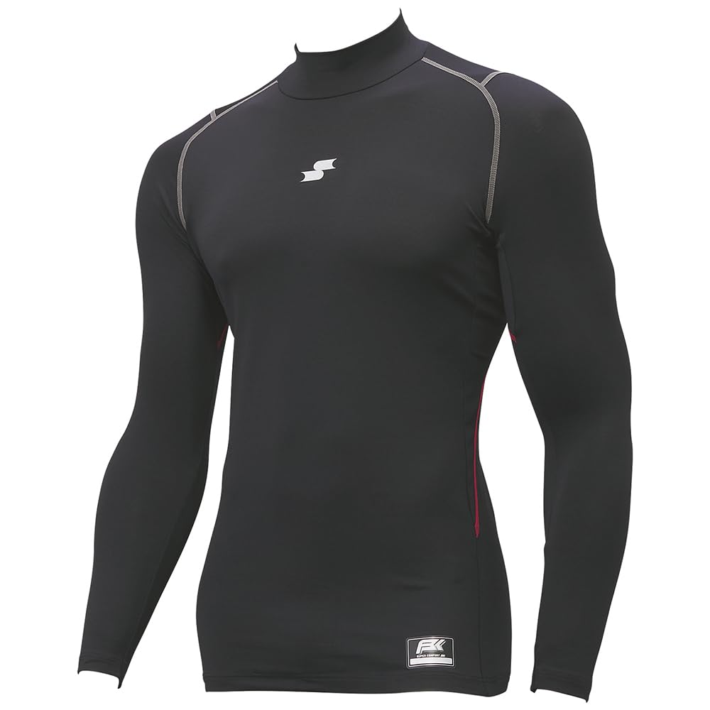 SSK Junior Soft Fitted Black Size 160 SC Heat-Retaining High-Neck Long-Sleeve Undershirt, SCBE230HLJ, (90),