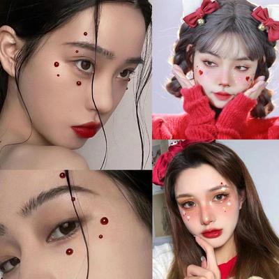 1 ks Nálepka s jednorázovými kamínky Červený obličej Oko Slza Makeup Krystalové tetování Nálepka Dětské pódium Show Obličej Oči Dekorace