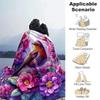 1pc Bird Printing Lightweight Flannel Blanket, Comfortable and Warm Blanket, for Camping Sofa Bed and Couch Office, Suitable for Gift Blanket
