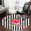 1pc Office Carpet Chair Mats Watercolor Floral Stripes Pattern Design Perfect for Decorating Office Chairs, Living Rooms, Or Bedrooms.YDT192