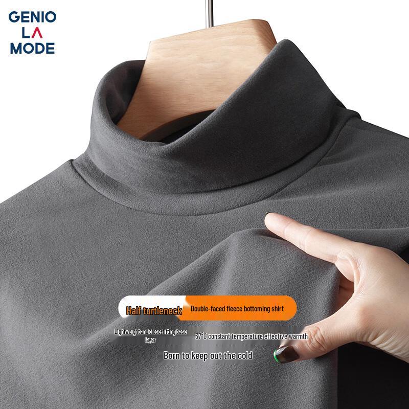 

GENIOLAMODE Men s Fleece Lined Half-Turtleneck Long Sleeve Thermal T-Shirt 3XL