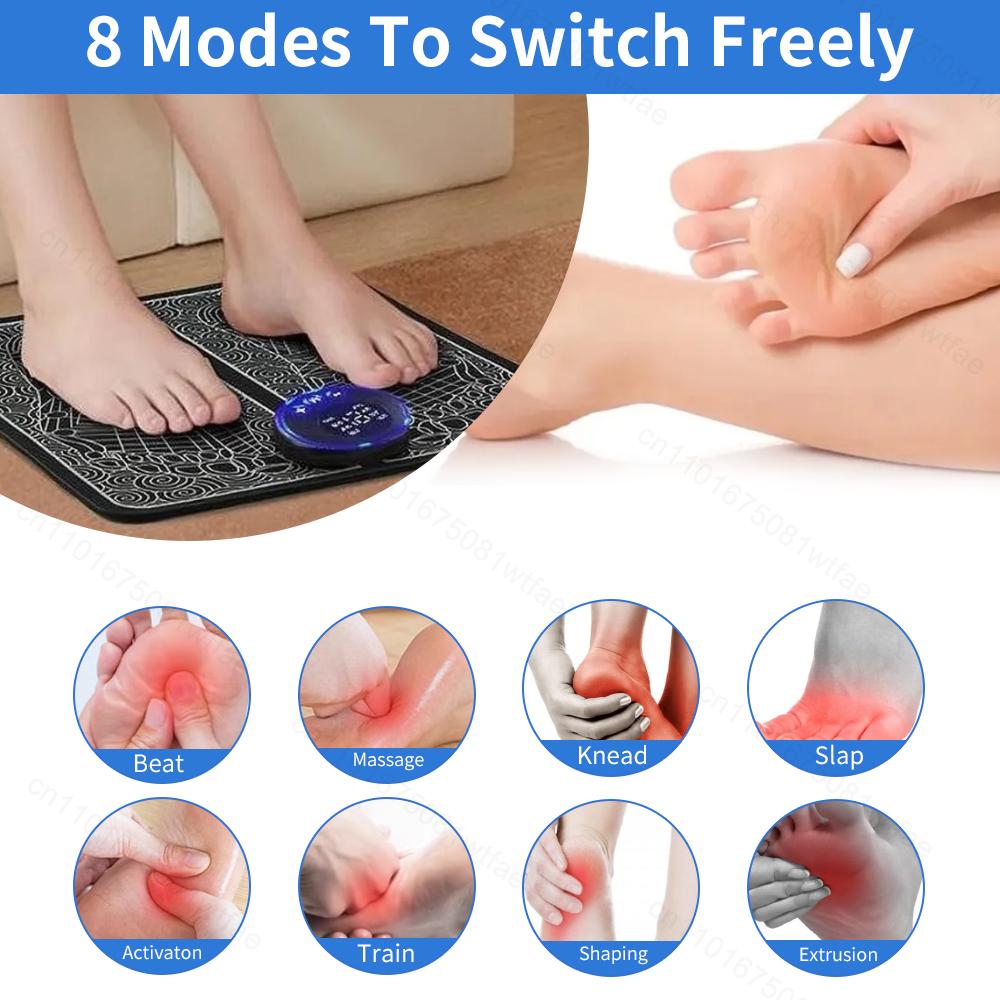 Electric Foot Massager Ems Foot Acupoint Stimulation Improve Blood Circulation Relaxation Trainer Relieve Sore Feet Leg Sole Pad