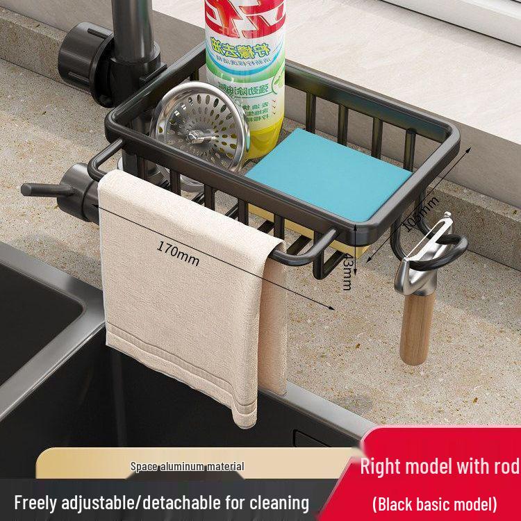 Universal Above-Faucet Dish & Storage Rack with Steel Wool Holder