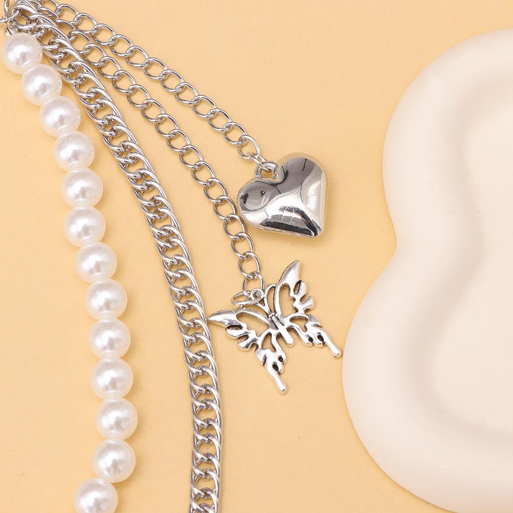 Accessories, Simple and Versatile Stainless Steel Butterfly Waist, Cold Wind Handmade Pearl Bag Trouser Chain
