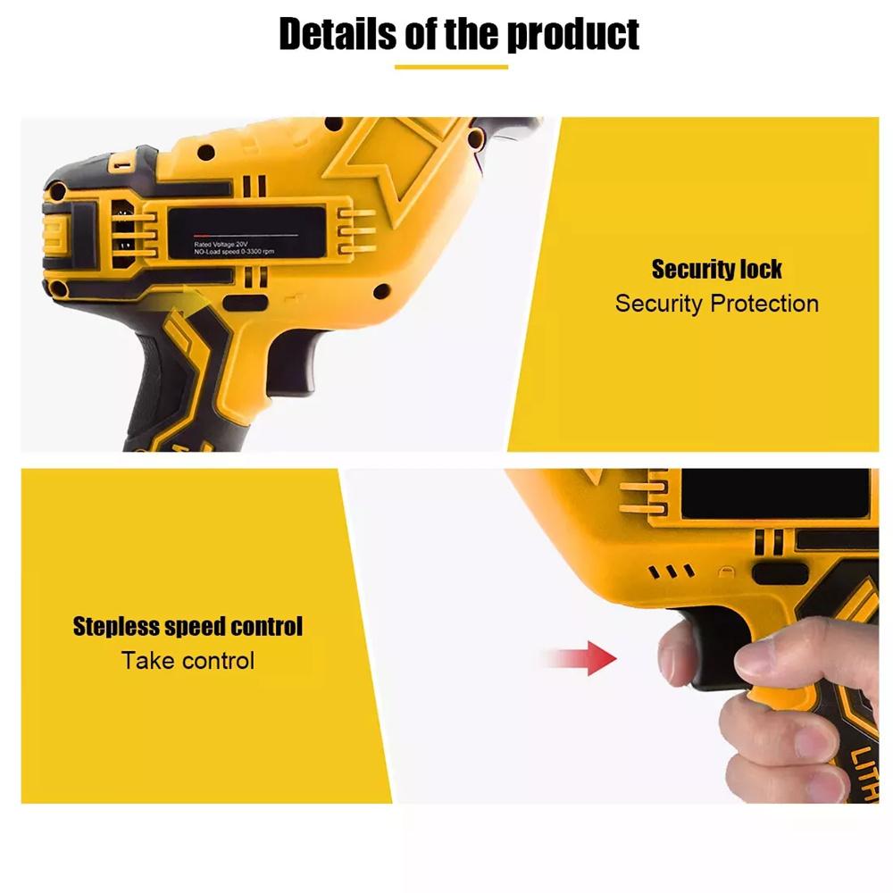 For Dewalt 20V Battery Cordless Electric Reciprocating Saw Wood Metal Cutting with 4pcs Blades Portable Power Tool(NO Battery)
