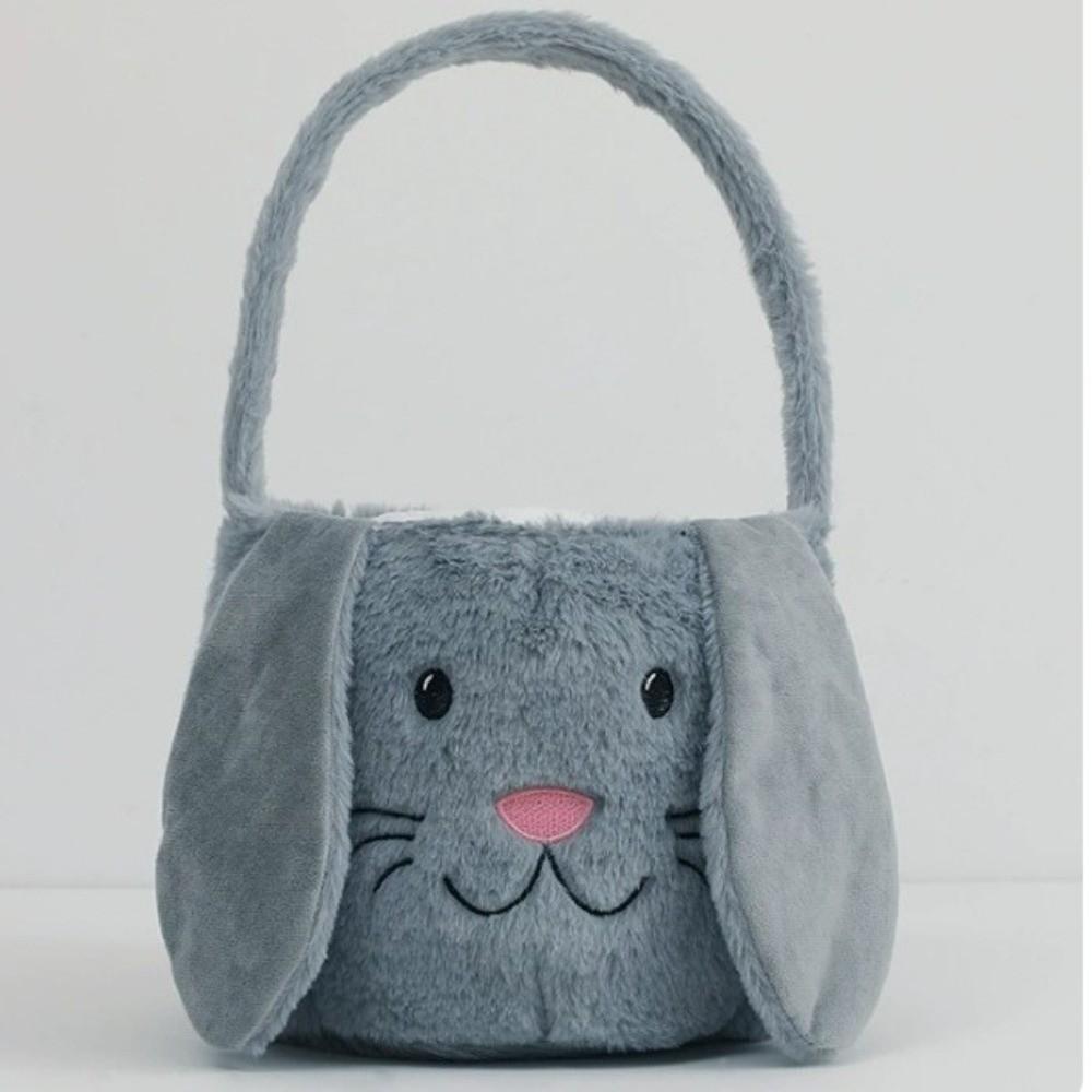 Bunny Easter Basket Long Ear Easter Bucket Candy Gift Bag Plush Basket  Kids Gift