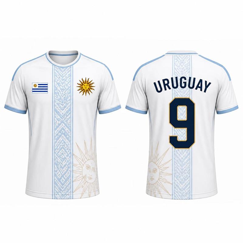 Fashion Uruguay Flag Graphic Football Jersey For Men Summer Trendy 3D Printed Sports T Shirts Loose Breathable Soccer Tees Tops