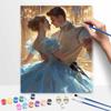 Disney oil painting painting art Cinderella and Prince dancing handmade diy painting home decoration gift