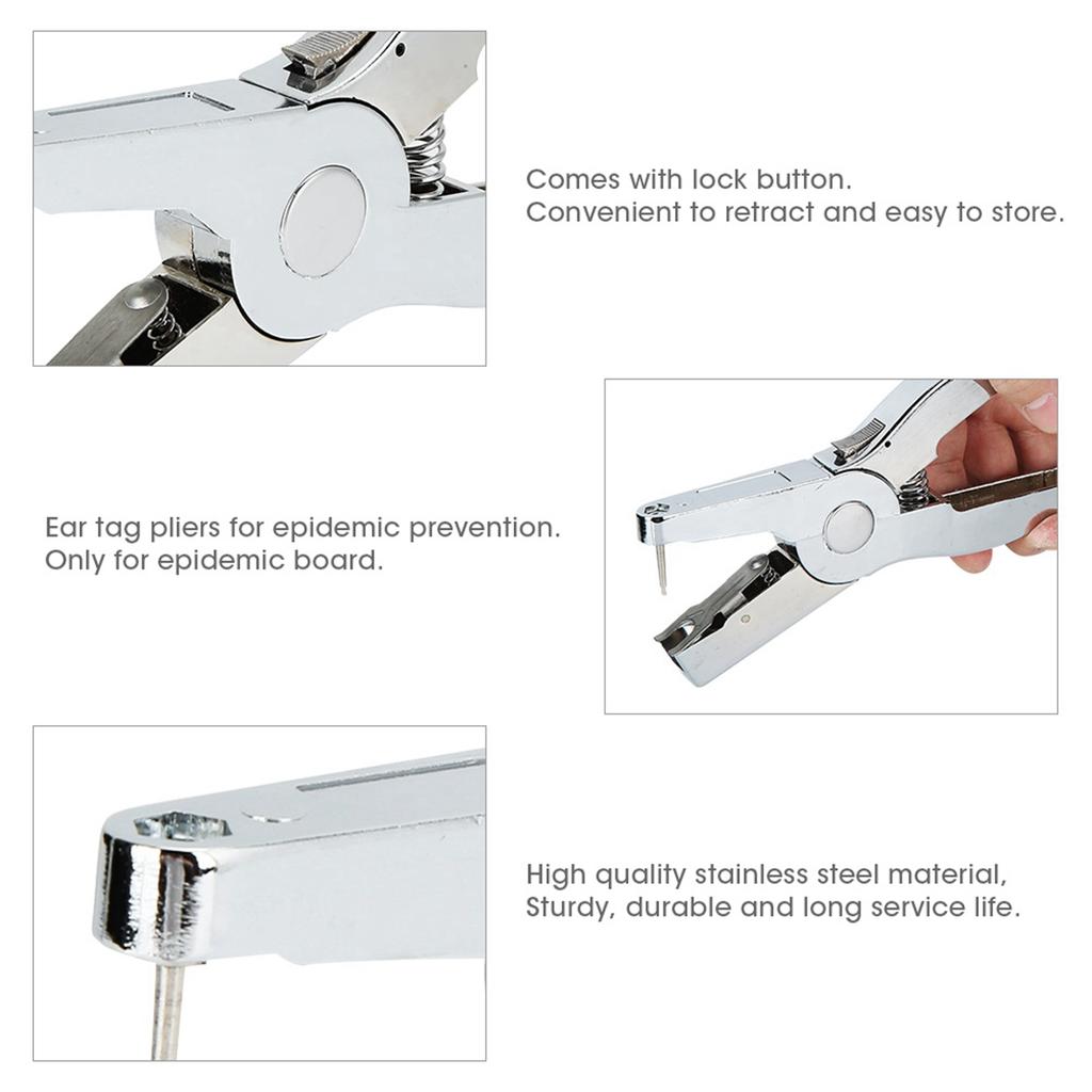 Vollmetall Edelstahl Vieh Ohrmarkenzange zur Epidemieprävention Ohrinstallationsnummer