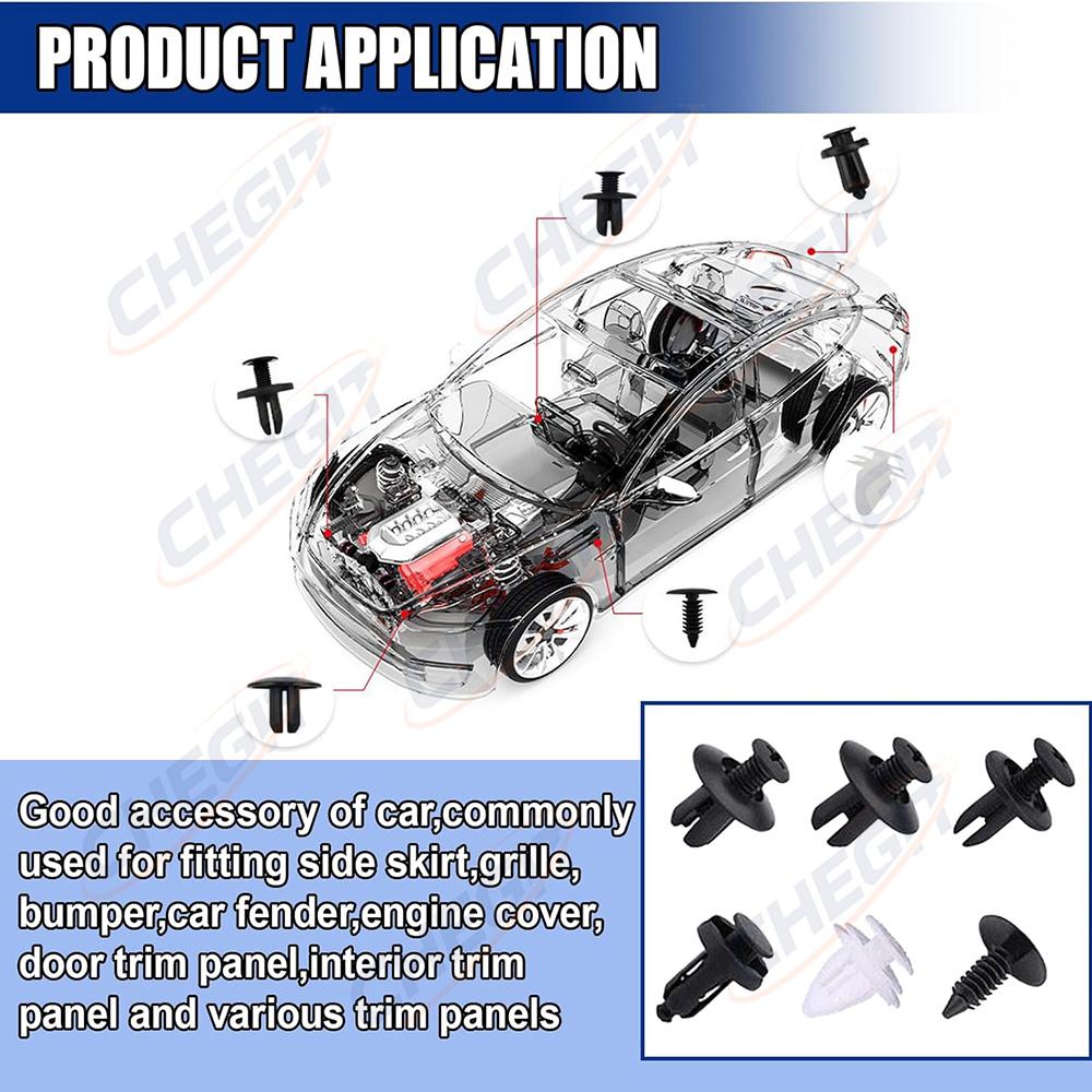Car Plastic Retainer Clips100pcs Mixed Size Automobile Fender Push Pin Rivet Door Trim Panel Retainer Car Bumper Fasteners Tool