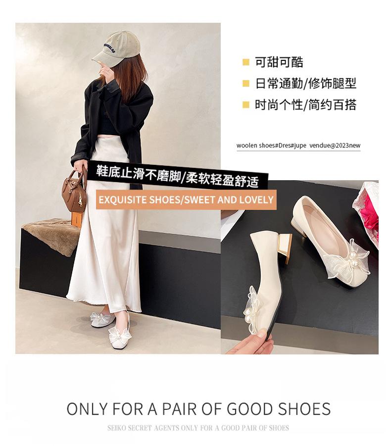 2025 neue quadratische Zehenpartie dicker Absatz High Heels große Größe verdickt und verbreitert Feenstil Damen Einzelne Schuhe bequem und nicht müde Füße vielseitig