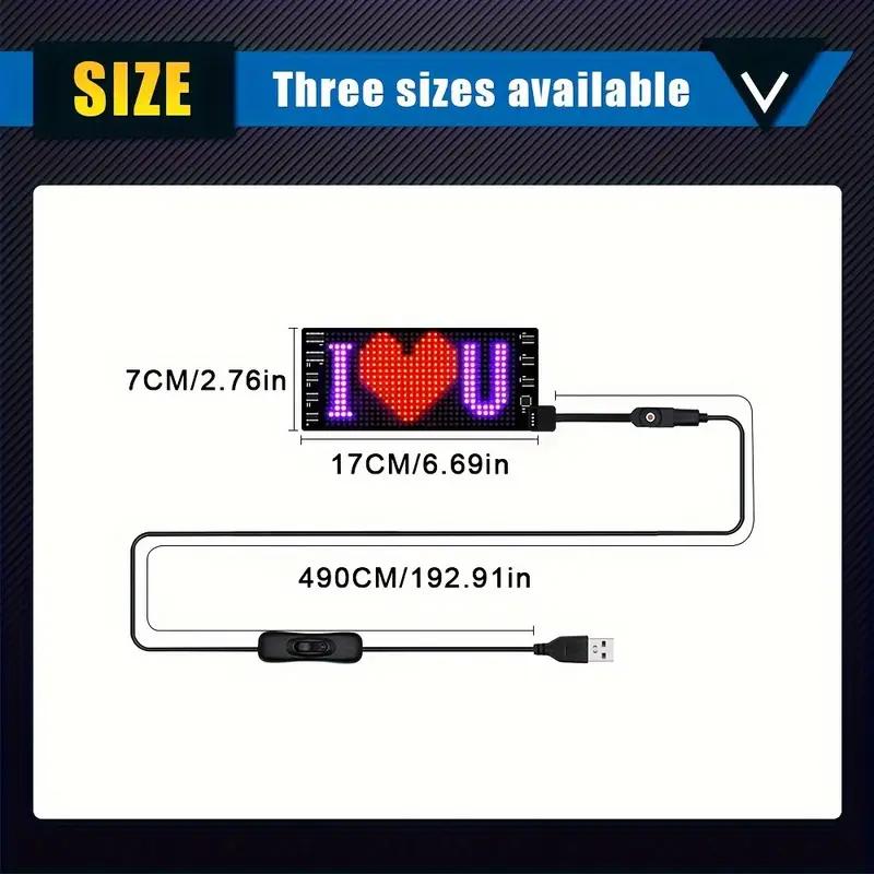 

Flexible Programmable LED Matrix Panel Sign USB Scrolling Display with APP Remote Control DIY Pixel Light Board for Car Store