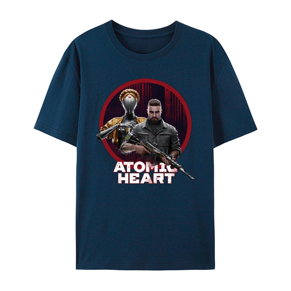 Atomic Heart USSR Game Twins Robot O Neck T Shirts Unisex Cotton High Quality EU Size Tshirt Unisex Streetwear Tshirt Male