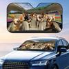 Chihuahua Family Sun Visor Reusable Aluminum Foil Windshield UV Protection Heat Insulation Cover Sun Visor Sunshade