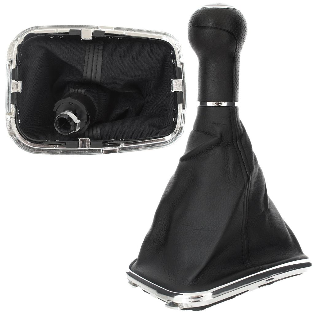 VW Golf IV 98-05 Pomo de Palanca de Cambios Plateado + Apertura de Fuelle 12 mm