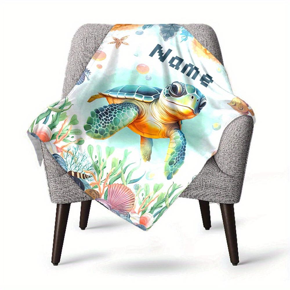 Sea Life Theme Home Customize Your Name Blankets Comfortable Soft Lightweight Allseason Multipurpose Blanket For Picnics Sofas Offices Beds Living