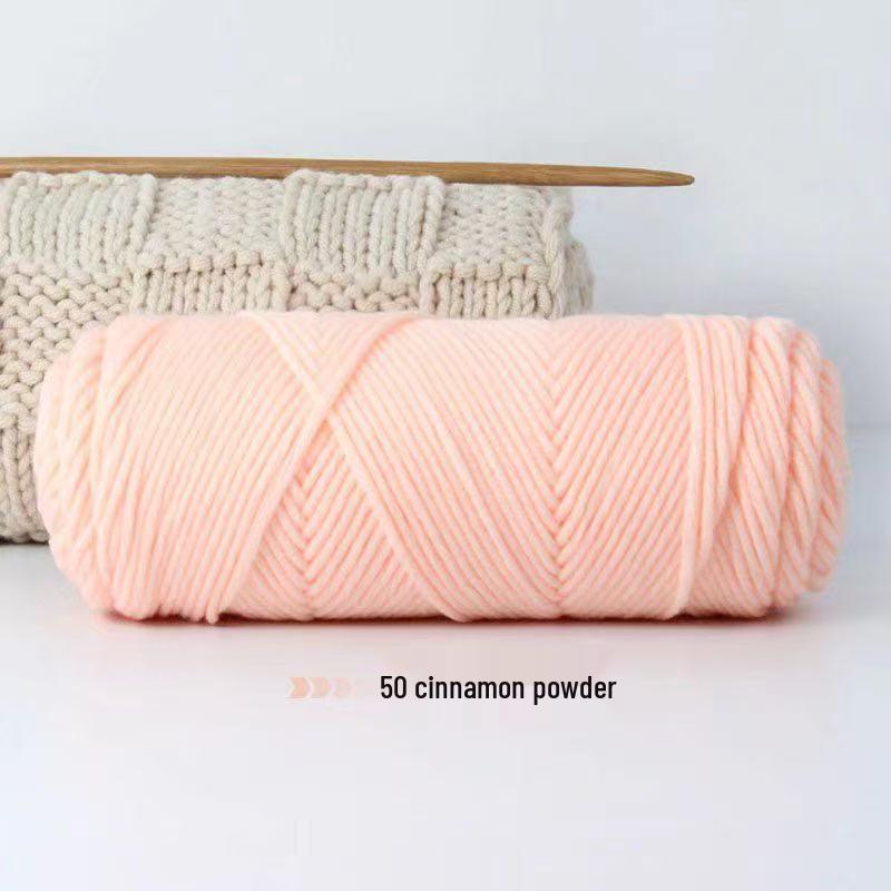 8-Strand Cotton Wool Yarn for Scarf DIY - Thick, Soft Thread with Silk Elements