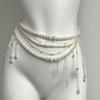 Multi Layered Waist Chain Beaded Belly Chain Bikini Decor with Floral Pearls Tassels Accents for Various Occasion