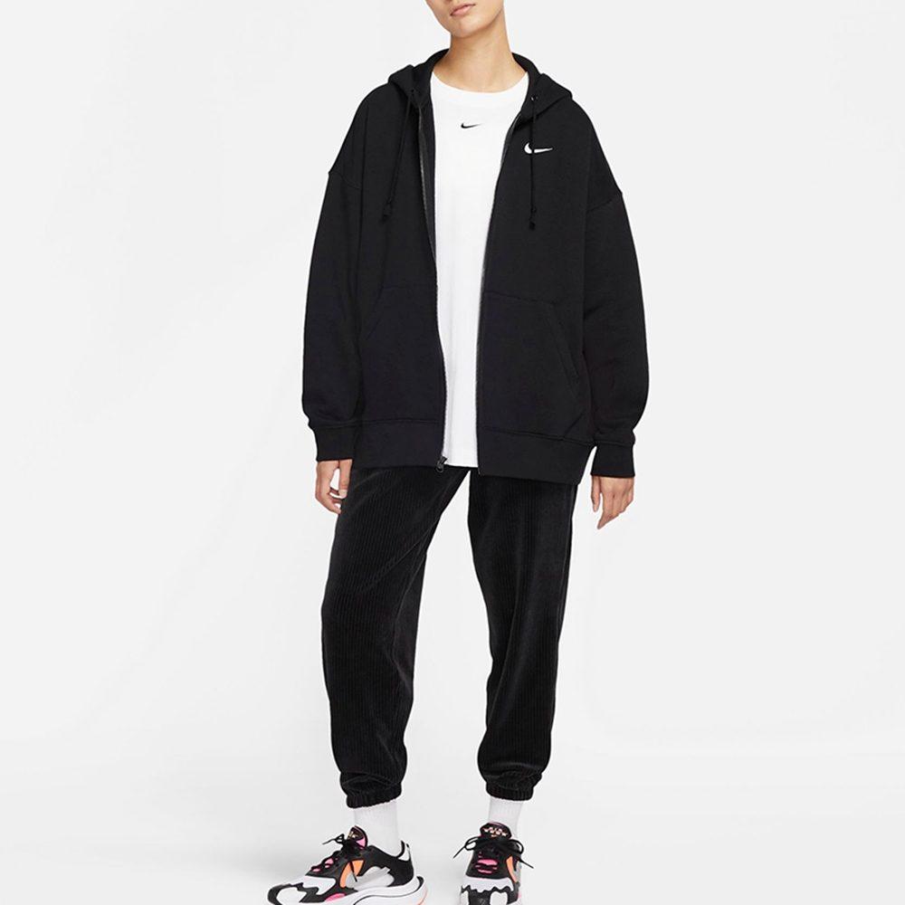 Nike Sportswear Zippers Open Collar Brushed Fleece Lined Hoodie Jacket Women's Black DD5635-010