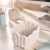 Square Cotton Rope Woven Storage Baskets Hand-woven Desktop Sundries Organize Key Cosmetics Storage Bins Organizer Box
