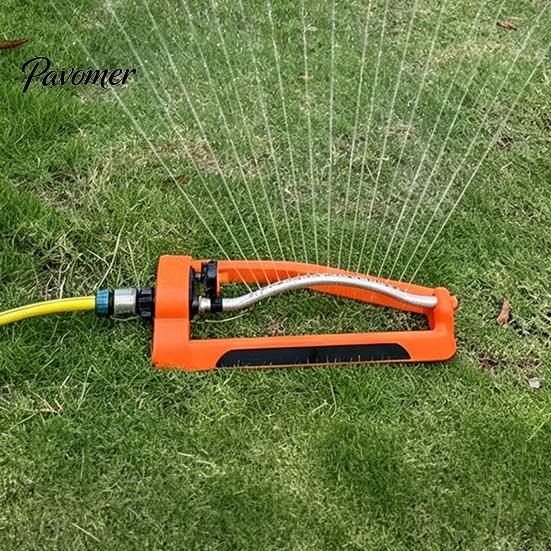 Outdoor Water Sprinkler Lawn with Weighted Base, 17 Anti-Clog Nozzles, Adjustable Large Area Spray Sprinkler, Oscillating for Coverage Garden
