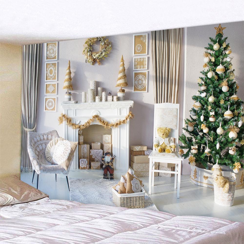 Home Decor Christmas Window Tapestry Hippie Boho Decor Wall Hanging Bedroom Wall Decor Background Fabric tapiz navideño