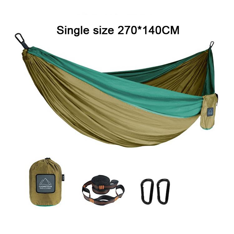 Tragbarer Nylon-Fallschirmstoff, Einzel- und Doppelgröße, Outdoor, Camping, Wandern, Garten